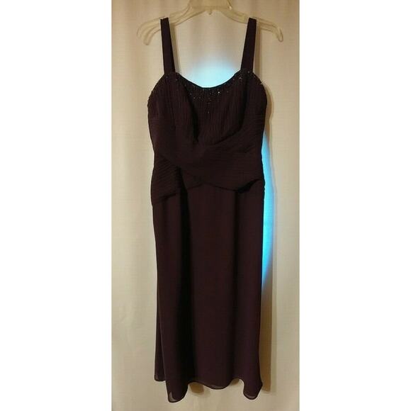 Jade by Jasmine 12 Purple Eggplant Formal Dress Embellished Evening Gown Prom - Picture 5 of 6